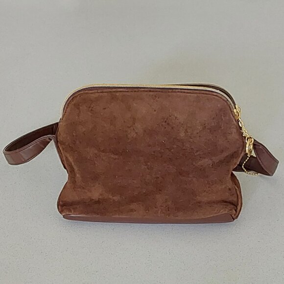 Brown Suede Leather Crossbody Purse - Picture 2 of 12